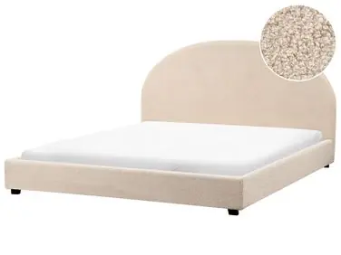 Waterbed Boucle VAUCLUSE 180 x 200 cm (EU Super King) Beige - Bedroom