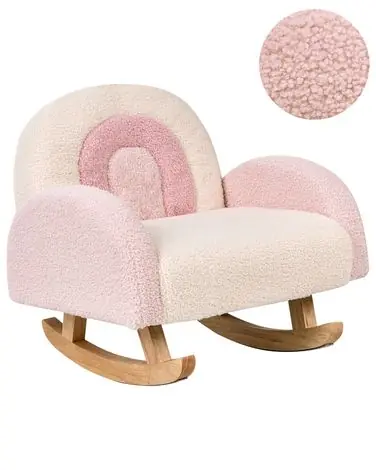Mecedora infantil Arco iris OMBO Bouclé Rosa pastel - Sala de estar