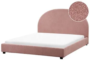 Bed Boucle VAUCLUSE 160 x 200 cm (EU King Size) Pastel Pink - Bedroom