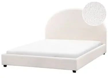Cama Bouclé VAUCLUSE 140 x 200 cm Blanco crema - Dormitorio