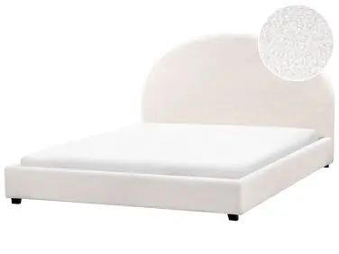 Cama Bouclé VAUCLUSE 160 x 200 cm Blanco crema - Dormitorio