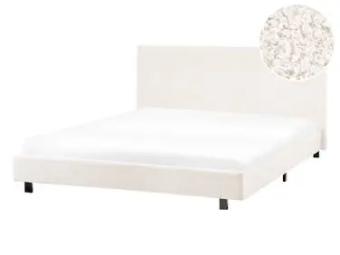 Bed Boucle ALBI 140 x 200 cm (EU Double) Off-White