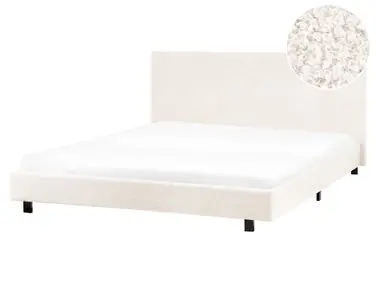 Bed Boucle ALBI 160 x 200 cm (EU King Size) Off-White