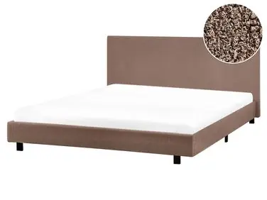 Bed Boucle ALBI 180 x 200 cm (EU Super King) Brown - Bedroom