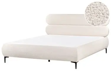 Bed Boucle LESSAY 180 x 200 cm (EU Super King) Off-White