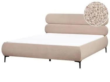 Bed Boucle LESSAY 180 x 200 cm (EU Super King) Taupe - Bedroom