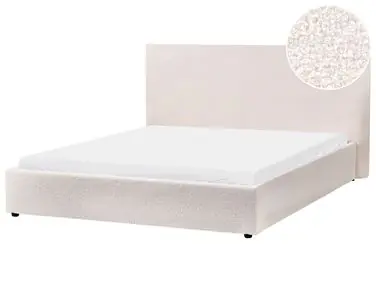 Bed Boucle LAVAUR 160 x 200 cm (EU King Size) Off-White