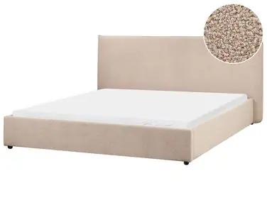 Waterbed Boucle LAVAUR 180 x 200 cm (EU Super King) Taupe - Bedroom