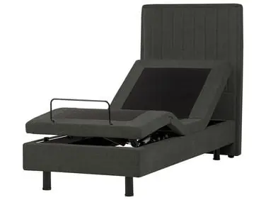 Adjustable Bed Fabric CASTELLAN 80 x 200 cm (EU Small Single) Dark Grey - Bedroom