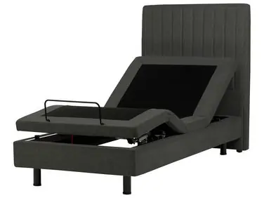 Adjustable Bed Fabric CASTELLAN 90 x 200 cm (EU Single) Dark Grey - Bedroom