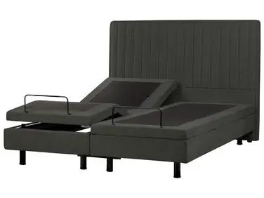 Adjustable Bed Fabric CASTELLAN 160 x 200 cm (EU King Size) Dark Grey - Bedroom