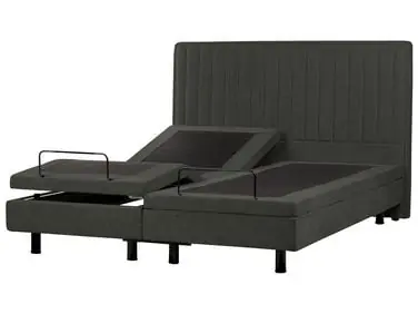 Adjustable Bed Fabric CASTELLAN 180 x 200 cm (EU Super King) Dark Grey - Bedroom
