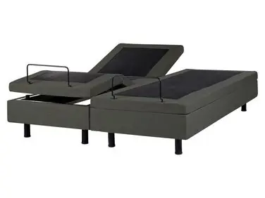 Adjustable Bed without Headboard Fabric CASTELLAN 160 x 200 cm (EU King Size) Dark Grey - Bedroom