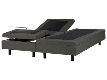 Adjustable Bed without Headboard Fabric CASTELLAN 180 x 200 cm (EU Super King) Dark Grey - Bedroom