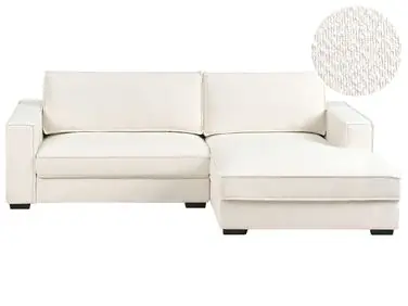 Sofá esquinero RENDERS Bouclé Blanco crema Izquierda - Sala de estar