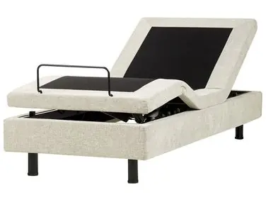 Adjustable Bed without Headboard Fabric CASTELLAN 80 x 200 cm (EU Small Single) Beige - Bedroom