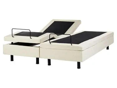 Adjustable Bed without Headboard Fabric CASTELLAN 160 x 200 cm (EU King Size) Beige - Bedroom