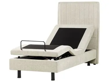 Adjustable Bed Fabric CASTELLAN 80 x 200 cm (EU Small Single) Beige - Bedroom