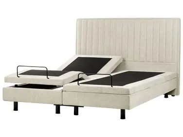 Adjustable Bed Fabric CASTELLAN 180 x 200 cm (EU Super King) Beige - Bedroom