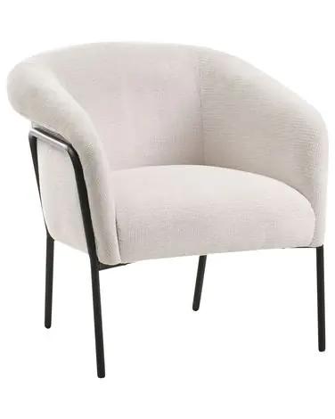 Armchair KROSSEN Fabric Light Beige - Living Room