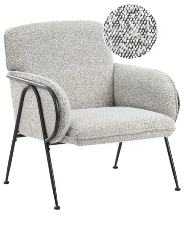 Armchair TRYSNES Fabric Black/ White - Living Room