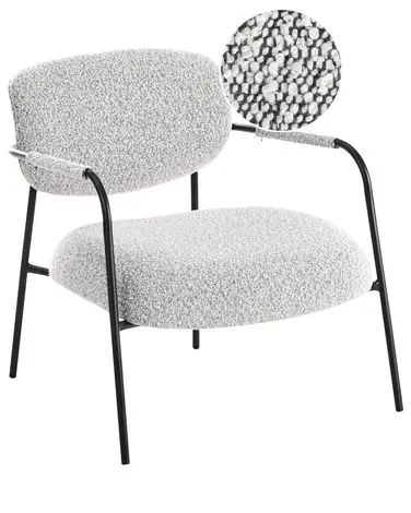Armchair AUSVIKA Fabric Black/ White - Living Room