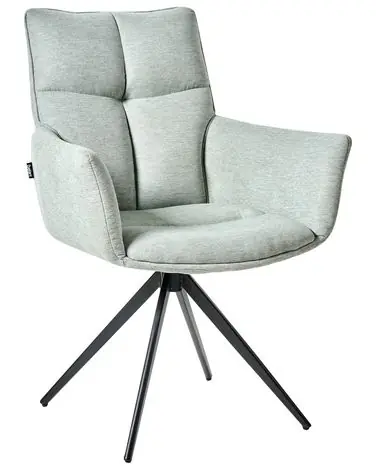 Silla de comedor giratoria CORBIE Tela Verde menta