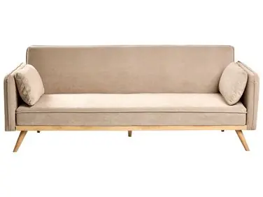 Sofa Bed ASAA Fabric Light Brown - Living Room