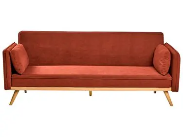 Sofa Bed ASAA Fabric Red - Living Room