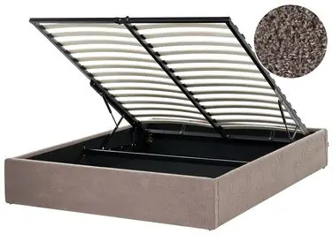 Ottoman Bed without Headboard DINAN Boucle Taupe 140 x 200 cm (EU Double) - Bedroom
