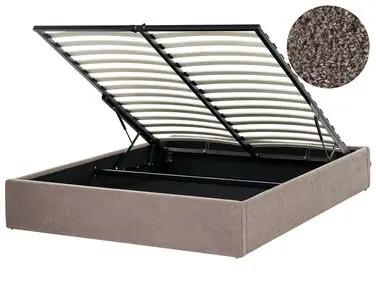 Ottoman Bed without Headboard DINAN Boucle Taupe 160 x 200 cm (EU King Size) - Bedroom