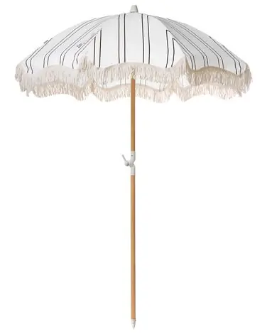 Sombrilla de jardín 155 cm MONDELLO Blanco/Negro - Jardín y balcón
