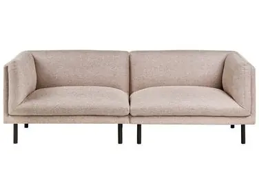 Sofa 3 Seater VORGOD Fabric Light Brown - Living Room