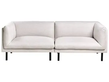 Sofa 3 Seater VORGOD Fabric Light Beige - Living Room