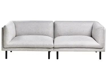 Sofa 3 Seater VORGOD Fabric Light Grey - Living Room