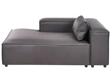 Chaise longue derecho BRANDE Tela Negro - Sala de estar