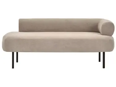 Chaise longue derecho MIRMANDE Tela Gris pardo - Sala de estar