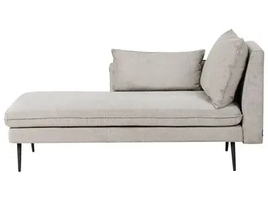 Chaise longue derecho YERRES Tela Gris - Sala de estar