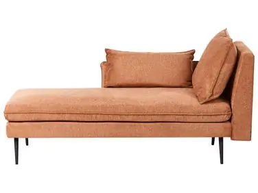 Chaise longue derecho YERRES Tela Naranja - Sala de estar