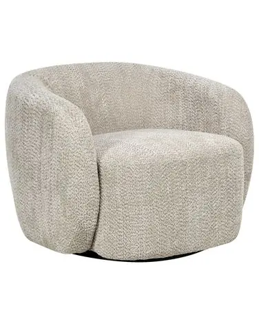 Swivel Armchair TORE Fabric Beige - Living Room