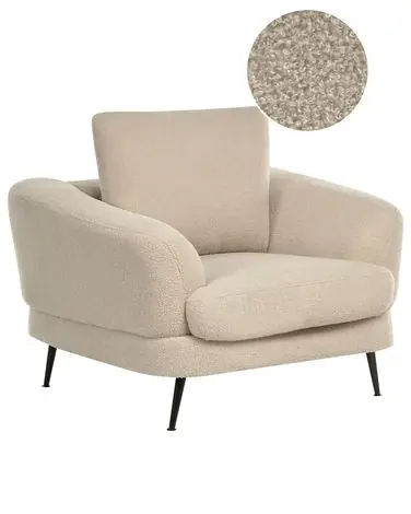 Sillón KJAER Bouclé Beige claro - Dormitorio