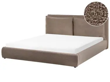 Waterbed Boucle BAJONNA 180 x 200 cm (EU Super King) Brown - Bedroom