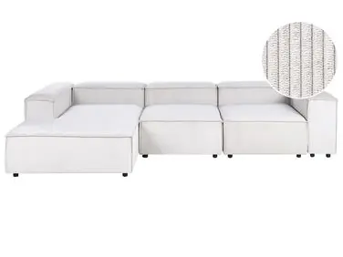Sofá modular esquinero 4 plazas ARDAL Derecha Blanco crema Pana - Sala de estar