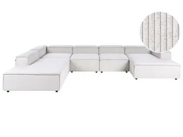 Sofá modular esquinero 5 plazas ARDAL Derecha Blanco crema Pana - Sala de estar