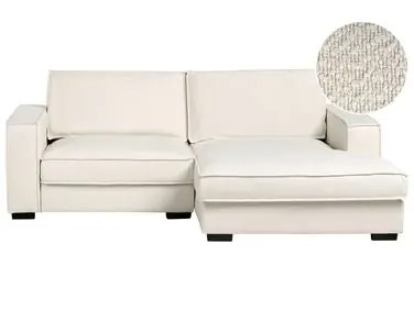 Sofá esquinero KOLDING Bouclé Beige claro Izquierda - Sala de estar