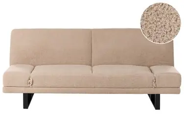 Sofa Bed 2 Seater YORK Boucle Sand Beige - Living Room