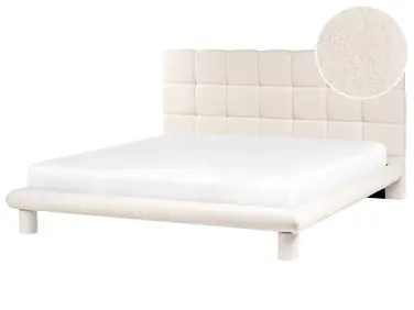 Bed Boucle CRESSAT 180 x 200 cm (EU Super King) Off-White