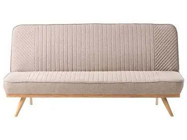 Sofa Bed 2 Seater KALFAFEL Fabric Light Brown - Living Room