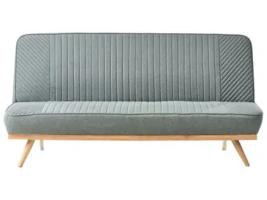 Sofa Bed 2 Seater KALFAFEL Fabric Green - Living Room