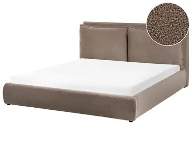 Bed Boucle BAJONNA 160 x 200 cm (EU King Size) Brown - Bedroom